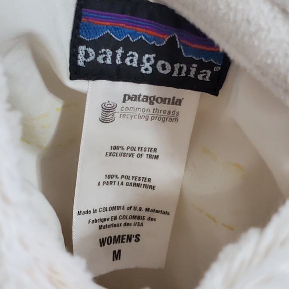 Patagonia Reversible Fleece Zip Up Jacket Ivory Md - Picture 11 of 13
